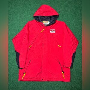 Vintage Marlboro Adventure Team Outdoor Large Red 90s Windbreaker Jacket